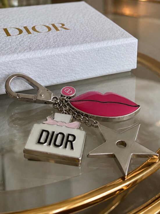 Dior Accessories - DIOR Purse Bag Charm Keychain Key FOB Miss Dior Bottle Logo Star Kiss Dust Bag